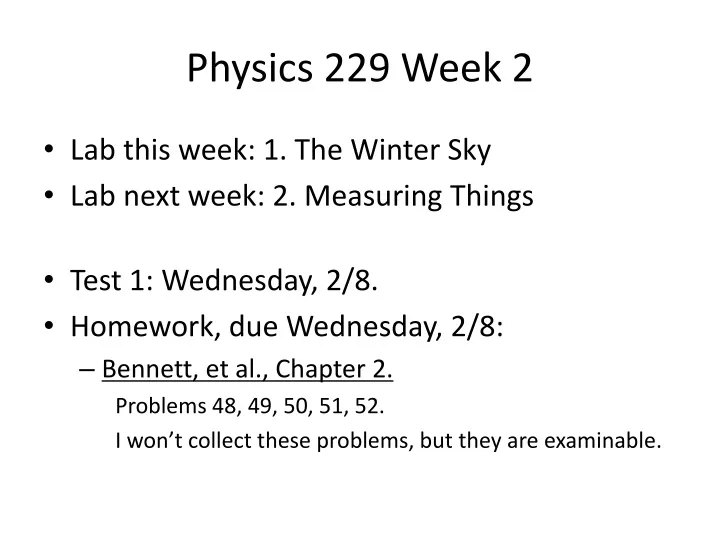 physics 229 week 2