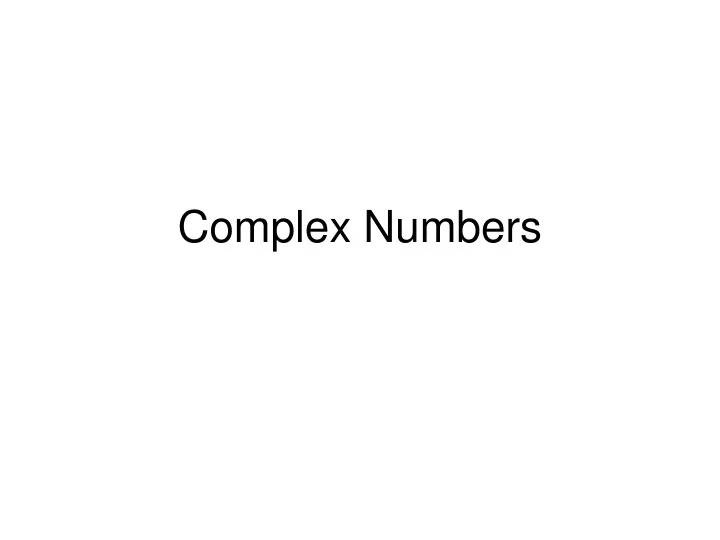 complex numbers