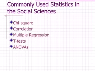 Commonly Used Statistics in the Social Sciences