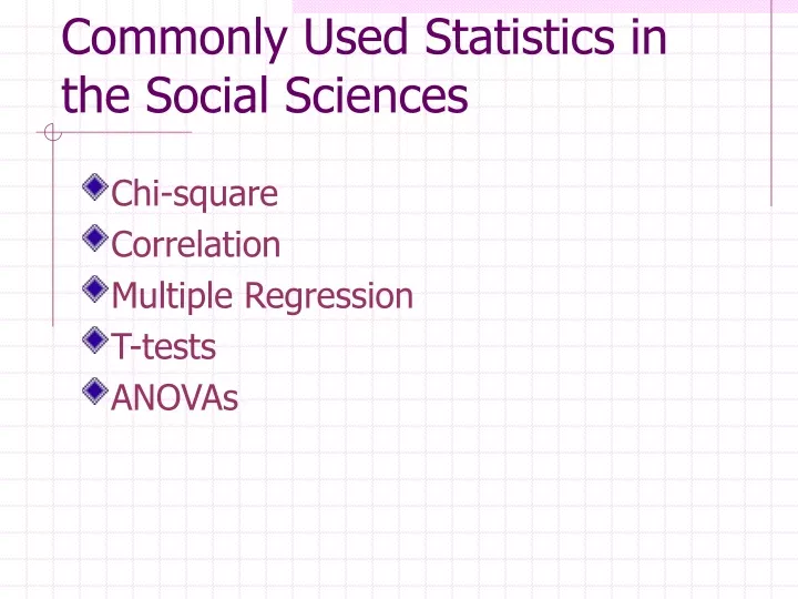 commonly used statistics in the social sciences