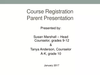 Course Registration Parent Presentation
