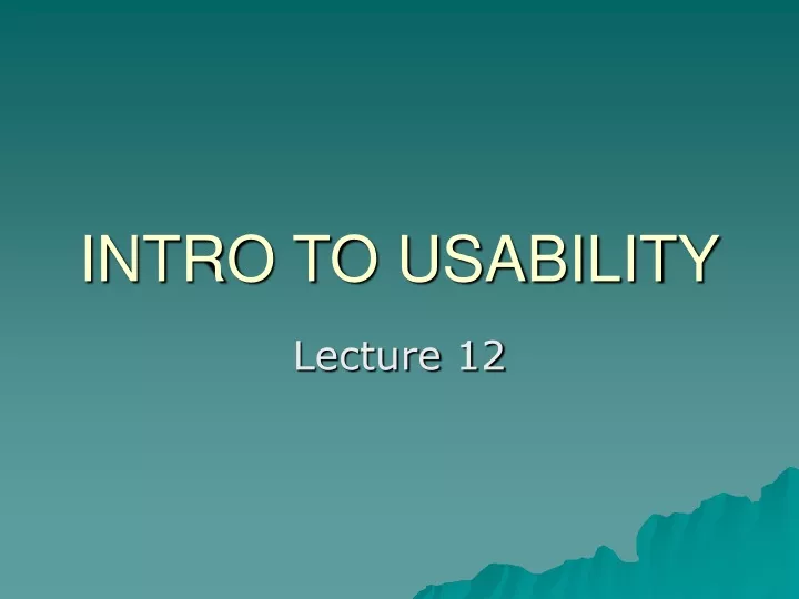 intro to usability