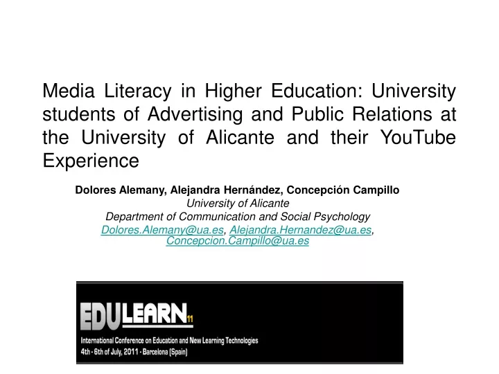 media literacy in higher education university