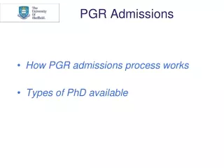 PGR Admissions