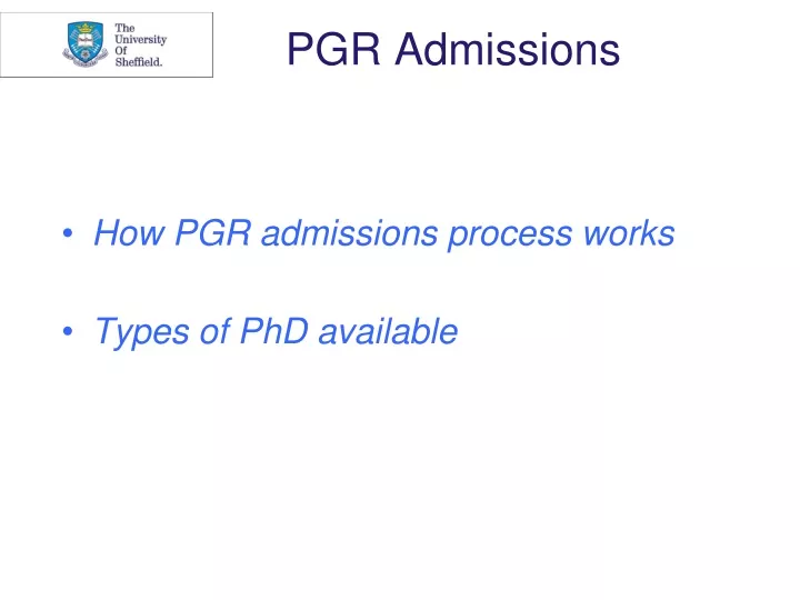 pgr admissions