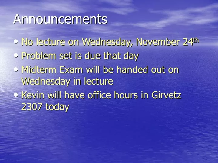 announcements