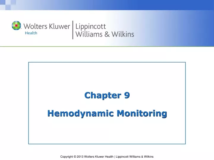 chapter 9 hemodynamic monitoring