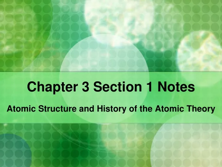 chapter 3 section 1 notes