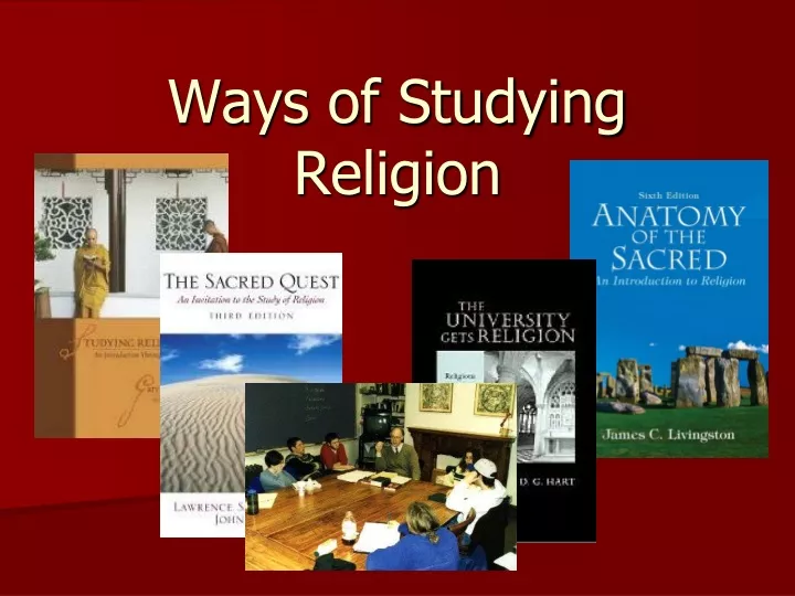 ways of studying religion