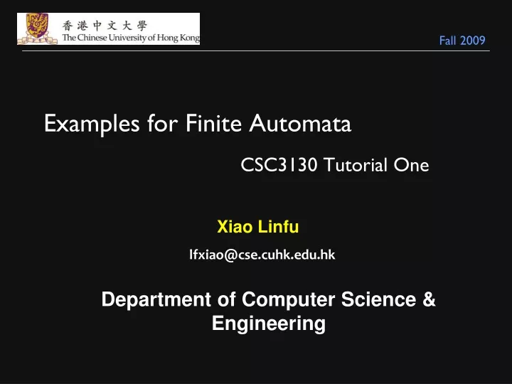 examples for finite automata