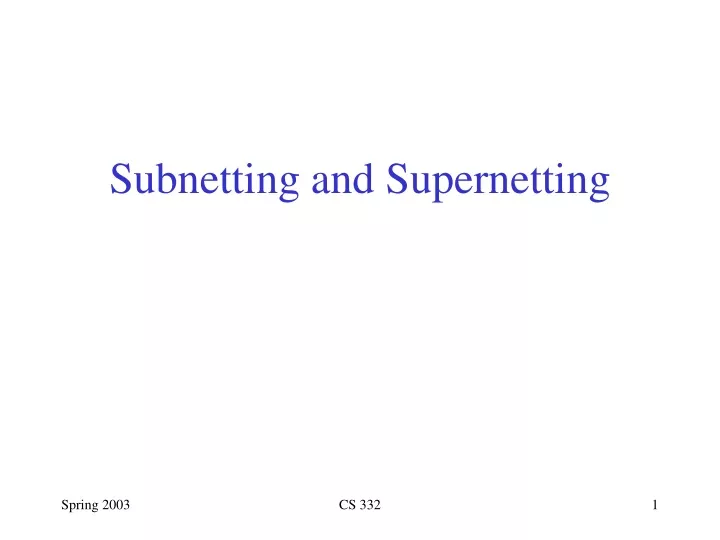 subnetting and supernetting