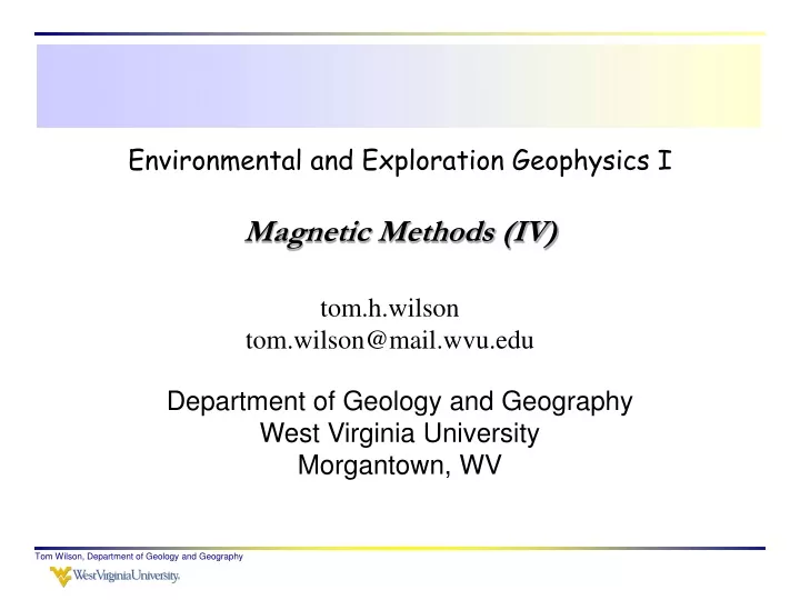 environmental and exploration geophysics i