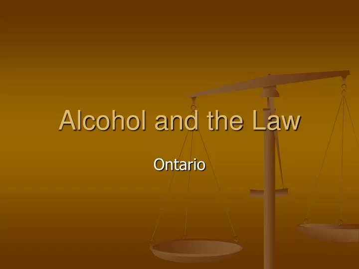alcohol and the law
