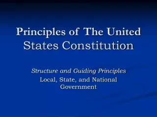 Principles of The United  States Constitution