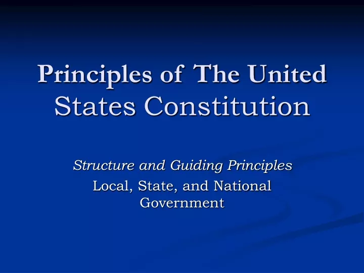 principles of the united states constitution