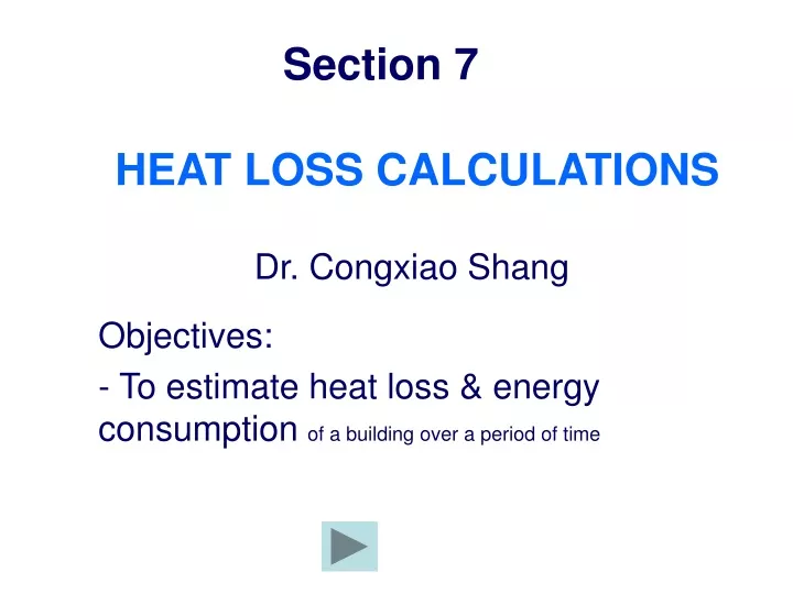 section 7 heat loss calculations