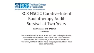 RCR NSCLC Curative-Intent Radiotherapy Audit   Survival at Two Years
