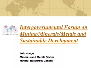 Intergovernmental Forum on  Mining/Minerals/Metals and Sustainable Development