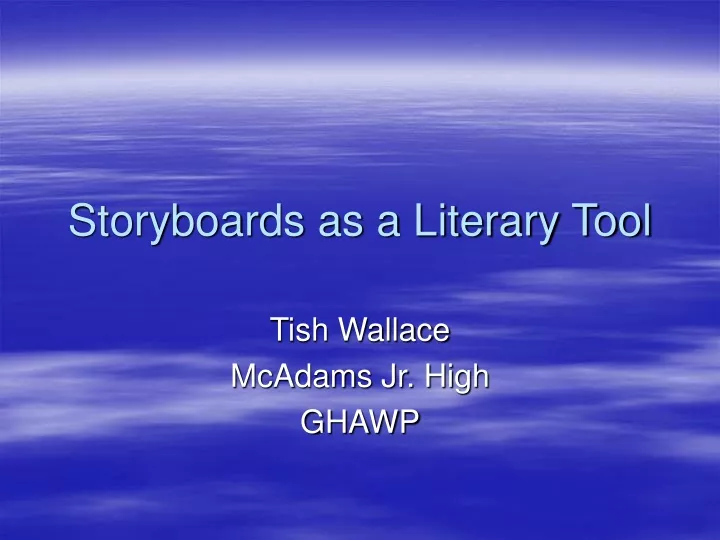 storyboards as a literary tool