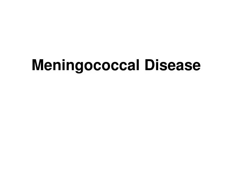 meningococcal disease