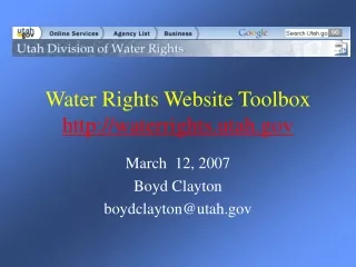 Water Rights Website Toolbox waterrights.utah