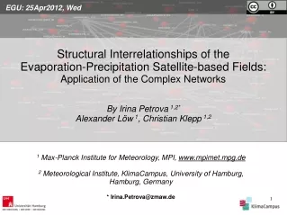 1  Max-Planck Institute for Meteorology, MPI,  mpimet.mpg.de