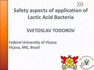 Safety aspects of application of Lactic Acid Bacteria  SVETOSLAV TODOROV