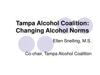 Tampa Alcohol Coalition:  Changing Alcohol Norms