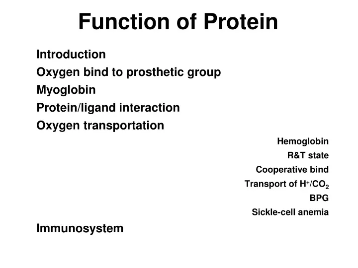 function of protein