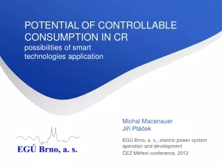 POTENTIAL OF CONTROLLABLE CONSUMPTION IN CR  possibilities of smart  technologies application