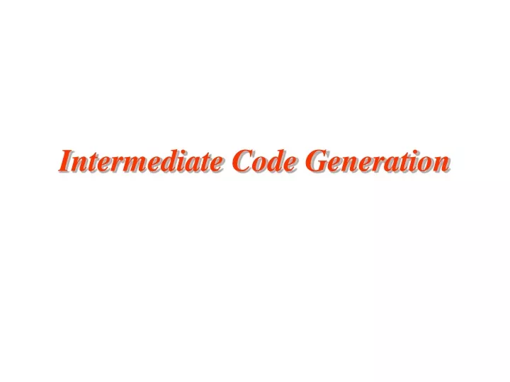 intermediate code generation