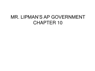 MR. LIPMAN’S AP GOVERNMENT  CHAPTER 10