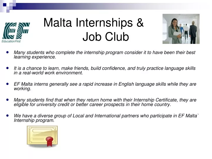 malta internships job club