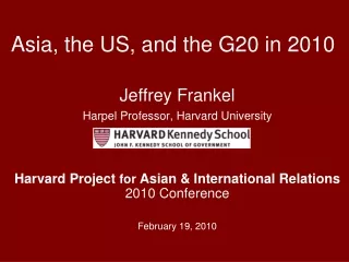 Jeffrey Frankel Harpel Professor, Harvard University