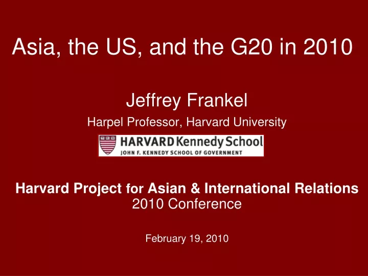 asia the us and the g20 in 2010