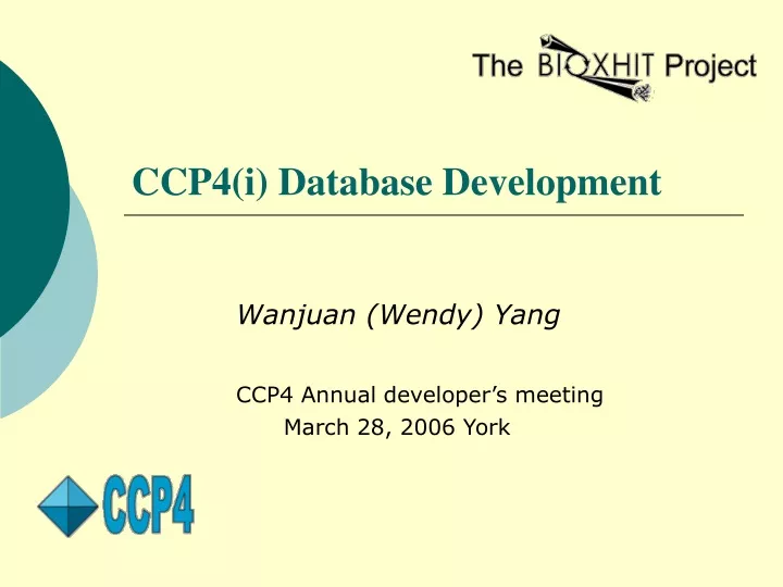 ccp4 i database development