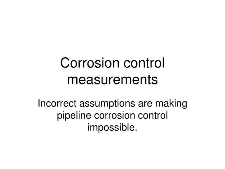 corrosion control measurements