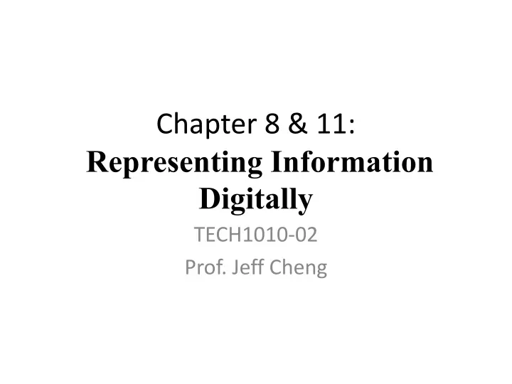 chapter 8 11 representing information digitally