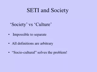 SETI and Society
