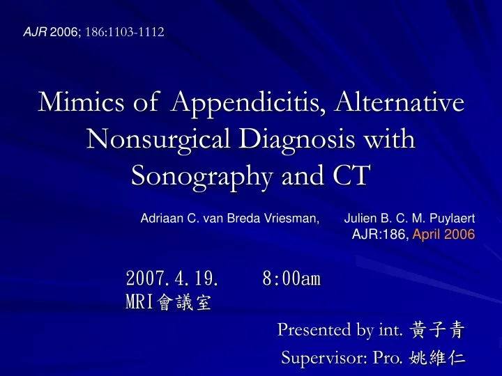 mimics of appendicitis alternative nonsurgical diagnosis with sonography and ct