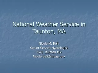 National Weather Service in Taunton, MA