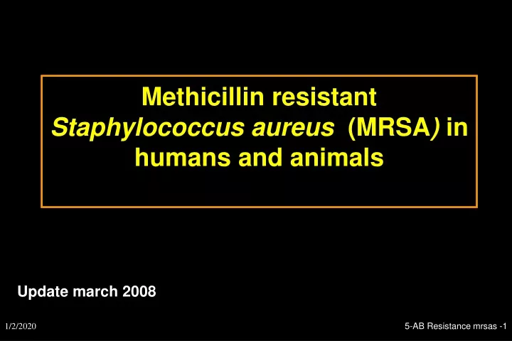 methicillin resistant staphylococcus aureus mrsa in humans and animals