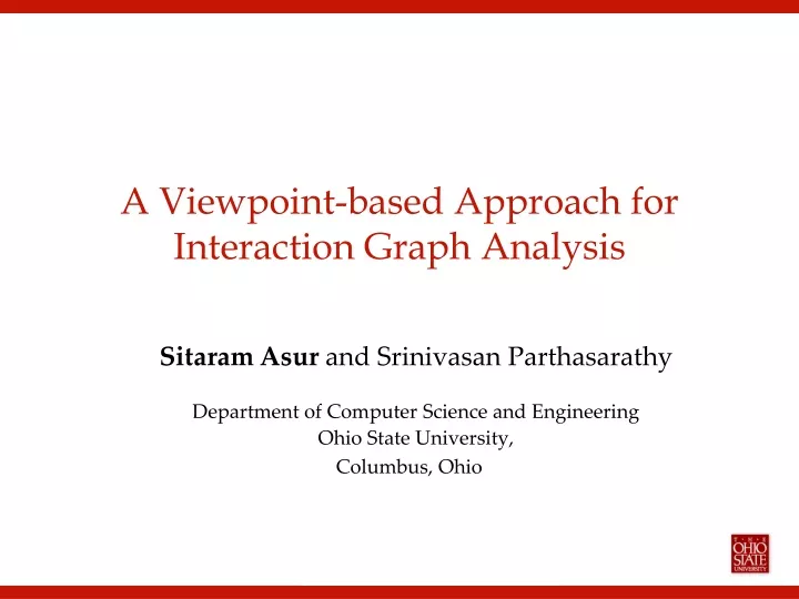 a viewpoint based approach for interaction graph analysis