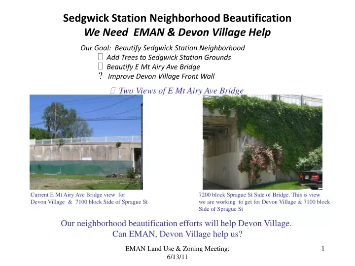 sedgwick station neighborhood beautification
