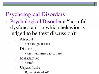 Psychological Disorders