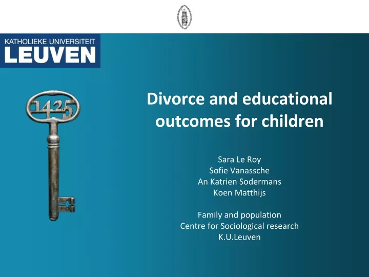 divorce and educational outcomes for children