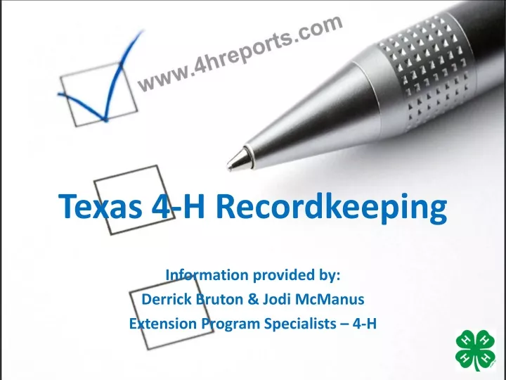 texas 4 h recordkeeping