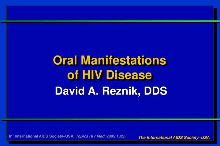 oral manifestations of hiv disease