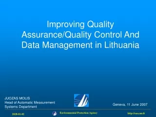 Improving Quality Assurance/Quality Control And Data Management in Lithuania
