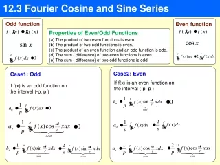 12.3 Fourier Cosine and Sine Series